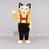 Custom Yellow White and Brown Cat in Suspenders Mascot Costume Adult Full Body Suit for Themed Parties Custom Yellow White and Brown Cat in Suspenders Mascot Costume Adult Full Body Suit for Themed Parties