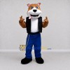 Custom Brown Black and Blue Dog in Vest Mascot Costume Adult Full Body Suit for Themed Parties Custom Brown Black and Blue Dog in Vest Mascot Costume Adult Full Body Suit for Themed Parties