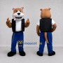 Custom Brown Black and Blue Dog in Vest Mascot Costume Adult Full Body Suit for Themed Parties