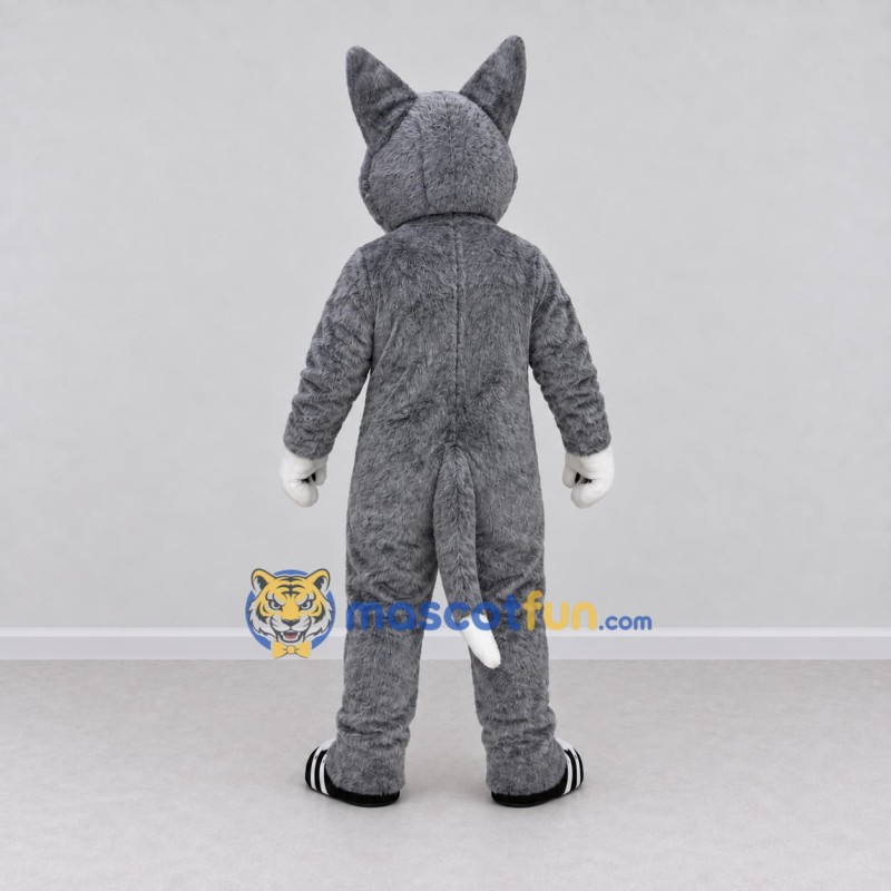 Custom Gray and White Dog Mascot Costume Adult Full Body Suit for Pet Events
