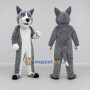 Custom Gray and White Dog Mascot Costume Adult Full Body Suit for Pet Events