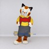 Custom White Yellow and Gray Cat in Suspenders Mascot Costume Adult Full Body Suit for Themed Parties Custom White Yellow and Gray Cat in Suspenders Mascot Costume Adult Full Body Suit for Themed Parties