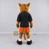 Custom Tan Black and Orange Wild Cat in Sportswear Mascot Costume Adult Full Body Suit for Sports Events Custom Tan Black and Orange Wild Cat in Sportswear Mascot Costume Adult Full Body Suit for Sports Events