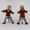 Custom Tan Maroon and Gray Big Cat in Sportswear Mascot Costume Adult Full Body Suit for Sports Events Custom Tan Maroon and Gray Big Cat in Sportswear Mascot Costume Adult Full Body Suit for Sports Events