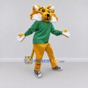 Custom Yellow and Green Spotted Cat in Shirt Mascot Costume Adult Full Body Suit for School Events Custom Yellow and Green Spotted Cat in Shirt Mascot Costume Adult Full Body Suit for School Events