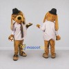 Custom Tan and Gray Dog in Shirt and Tie Mascot Costume Adult Full Body Suit for Themed Parties Custom Tan and Gray Dog in Shirt and Tie Mascot Costume Adult Full Body Suit for Themed Parties