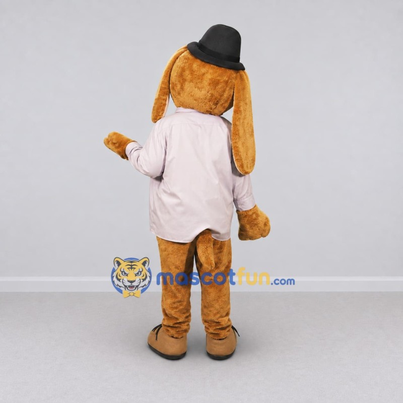 Custom Tan and Gray Dog in Shirt and Tie Mascot Costume Adult Full Body Suit for Themed Parties Custom Tan and Gray Dog in Shirt and Tie Mascot Costume Adult Full Body Suit for Themed Parties