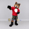 Custom Brown and Red Fox in T Shirt Mascot Costume Adult Full Body Suit for School Events Custom Brown and Red Fox in T Shirt Mascot Costume Adult Full Body Suit for School Events