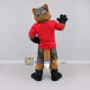 Custom Brown and Red Fox in T Shirt Mascot Costume Adult Full Body Suit for School Events Custom Brown and Red Fox in T Shirt Mascot Costume Adult Full Body Suit for School Events