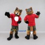 Custom Brown and Red Fox in T Shirt Mascot Costume Adult Full Body Suit for School Events
