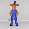 Custom Tan and Blue Dog in Tuxedo Mascot Costume Adult Full Body Suit for Themed Parties
