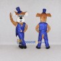 Custom Tan and Blue Dog in Tuxedo Mascot Costume Adult Full Body Suit for Themed Parties