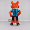 Custom Orange Blue and Black Fox in Sportswear Mascot Costume Adult Full Body Suit for Sports Events Custom Orange Blue and Black Fox in Sportswear Mascot Costume Adult Full Body Suit for Sports Events