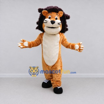 Custom Tan and Dark Brown Lion Mascot Costume Adult Full Body Suit for Wildlife Events Custom Tan and Dark Brown Lion Mascot Costume Adult Full Body Suit for Wildlife Events