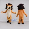 Custom Tan and Dark Brown Lion Mascot Costume Adult Full Body Suit for Wildlife Events