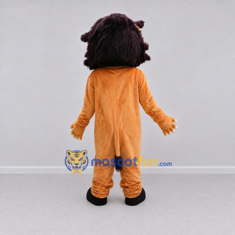 Custom Tan and Dark Brown Lion Mascot Costume Adult Full Body Suit for Wildlife Events