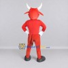 Custom Red and White Bull Mascot Costume Adult Full Body Suit for School Events Custom Red and White Bull Mascot Costume Adult Full Body Suit for School Events