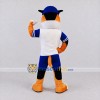 Custom Tan White and Blue Dog in Sportswear Mascot Costume Adult Full Body Suit for Sports Events Custom Tan White and Blue Dog in Sportswear Mascot Costume Adult Full Body Suit for Sports Events