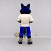 Custom Gray Blue and White Wolf in Sportswear Mascot Costume Adult Full Body Suit for Sports Events Custom Gray Blue and White Wolf in Sportswear Mascot Costume Adult Full Body Suit for Sports Events