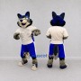 Custom Gray Blue and White Wolf in Sportswear Mascot Costume Adult Full Body Suit for Sports Events