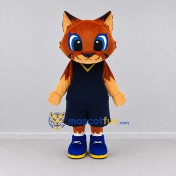 Custom Orange and Navy Blue Fox in Sportswear Mascot Costume Adult Full Body Suit for Sports Events