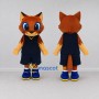 Custom Orange and Navy Blue Fox in Sportswear Mascot Costume Adult Full Body Suit for Sports Events