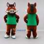 Custom Brown and Green Wild Boar in T Shirt Mascot Costume Adult Full Body Suit for School Events
