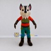 Custom Gray Orange and Green Wolf in Tunic Mascot Costume Adult Full Body Suit for Themed Parties Custom Gray Orange and Green Wolf in Tunic Mascot Costume Adult Full Body Suit for Themed Parties