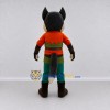 Custom Gray Orange and Green Wolf in Tunic Mascot Costume Adult Full Body Suit for Themed Parties Custom Gray Orange and Green Wolf in Tunic Mascot Costume Adult Full Body Suit for Themed Parties