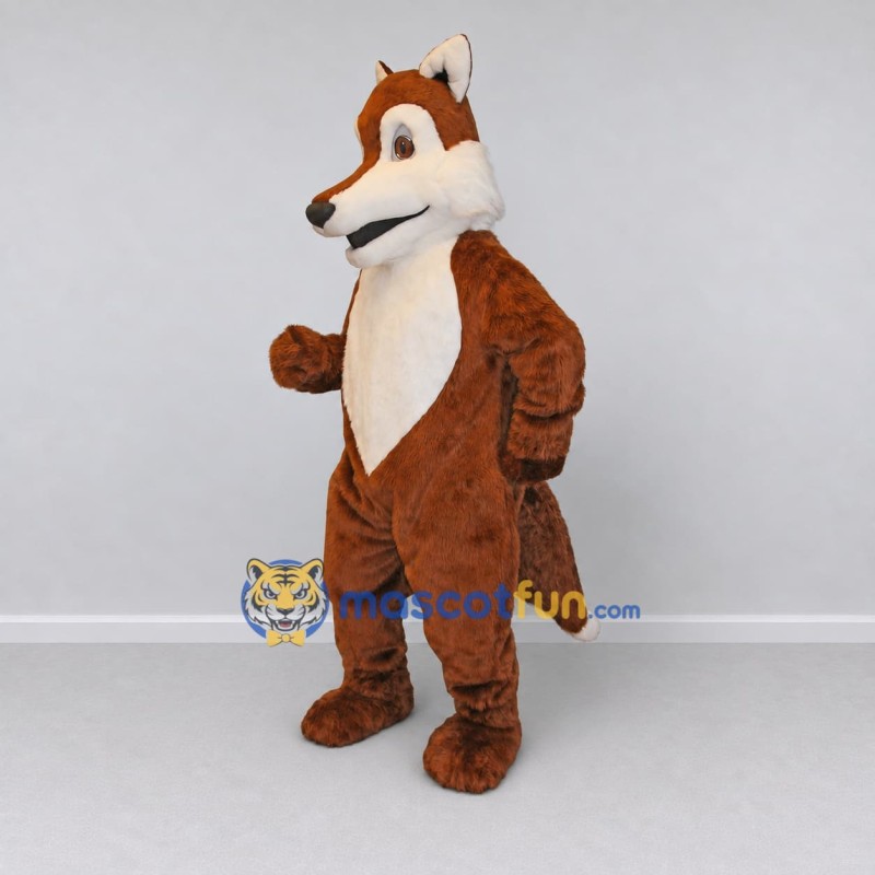 Custom Brown and White Fox Mascot Costume Adult Full Body Suit for Wildlife Events Custom Brown and White Fox Mascot Costume Adult Full Body Suit for Wildlife Events
