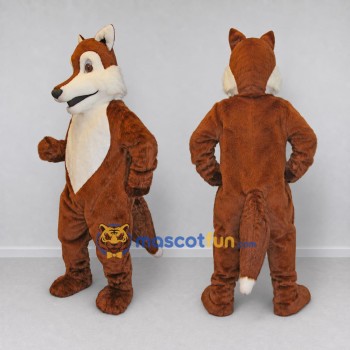 Custom Brown and White Fox Mascot Costume Adult Full Body Suit for Wildlife Events