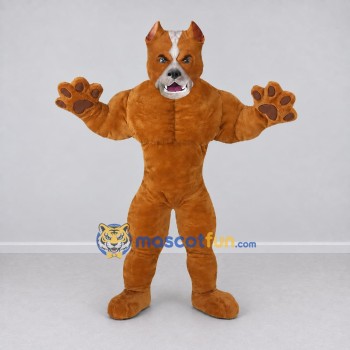 Custom Brown Muscular Animal Character Mascot Costume Adult Full Body Suit for Sports Events