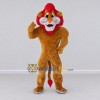 Custom Tan and Red Lion Mascot Costume Adult Full Body Suit for School Events Custom Tan and Red Lion Mascot Costume Adult Full Body Suit for School Events