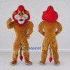 Custom Tan and Red Lion Mascot Costume Adult Full Body Suit for School Events Custom Tan and Red Lion Mascot Costume Adult Full Body Suit for School Events