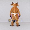 Custom Brown White and Purple Cow in Apron Mascot Costume Adult Full Body Suit for Farm Events