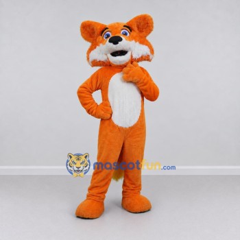 Custom Orange and White Fox Mascot Costume Adult Full Body Suit for School Events Custom Orange and White Fox Mascot Costume Adult Full Body Suit for School Events