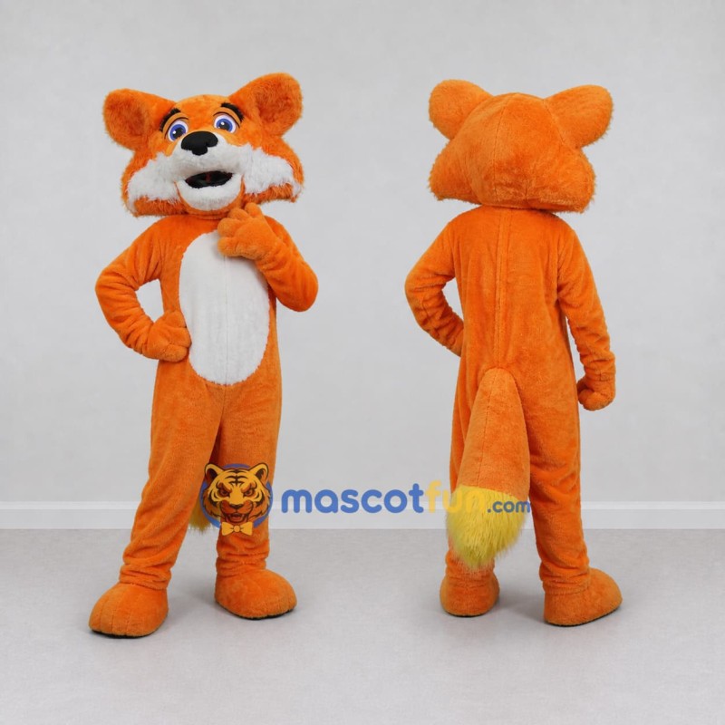 Custom Orange and White Fox Mascot Costume Adult Full Body Suit for School Events Custom Orange and White Fox Mascot Costume Adult Full Body Suit for School Events