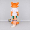 Custom Orange White and Green Fox in Sportswear Mascot Costume Adult Full Body Suit for Sports Events Custom Orange White and Green Fox in Sportswear Mascot Costume Adult Full Body Suit for Sports Events