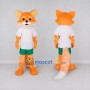 Custom Orange White and Green Fox in Sportswear Mascot Costume Adult Full Body Suit for Sports Events