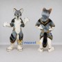 Custom Gray Black and Tan Canine Character Mascot Costume Adult Full Body Suit for School Events