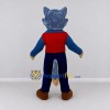 Custom Blue Tan and Red Wolf in Vest Mascot Costume Adult Full Body Suit for Themed Parties