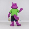 Custom Purple Green and Black Canine Character in Sportswear Mascot Costume Adult Full Body Suit for Sports Events