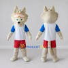 Custom Cream White and Red Wolf in Sportswear Mascot Costume Adult Full Body Suit for Sports Events