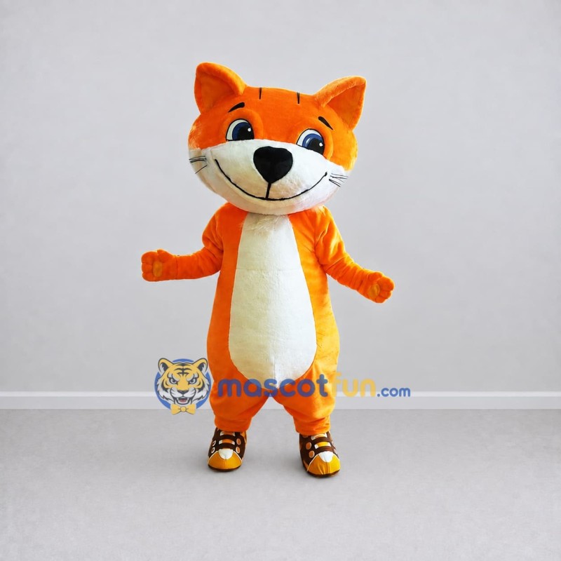 Custom Orange and White Fox Mascot Costume Adult Full Body Suit for School Events Custom Orange and White Fox Mascot Costume Adult Full Body Suit for School Events