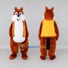 Custom Brown and Yellow Squirrel in Vest Mascot Costume Adult Full Body Suit for School Events Custom Brown and Yellow Squirrel in Vest Mascot Costume Adult Full Body Suit for School Events