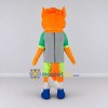 Custom Orange Gray and Green Fox in Sportswear Mascot Costume Adult Full Body Suit for Sports Events Custom Orange Gray and Green Fox in Sportswear Mascot Costume Adult Full Body Suit for Sports Events