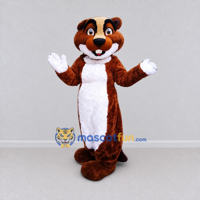 Custom Brown and White Bear Mascot Costume Adult Full Body Suit for School Events Custom Brown and White Bear Mascot Costume Adult Full Body Suit for School Events