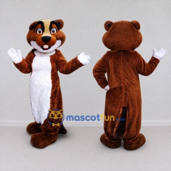 Custom Brown and White Bear Mascot Costume Adult Full Body Suit for School Events