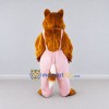 Custom Brown and Pink Red Panda in Suspenders Mascot Costume Adult Full Body Suit for Themed Parties Custom Brown and Pink Red Panda in Suspenders Mascot Costume Adult Full Body Suit for Themed Parties