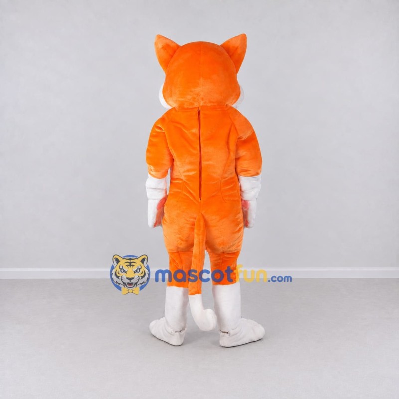 Custom Orange and White Cat Mascot Costume Adult Full Body Suit for Pet Events Custom Orange and White Cat Mascot Costume Adult Full Body Suit for Pet Events